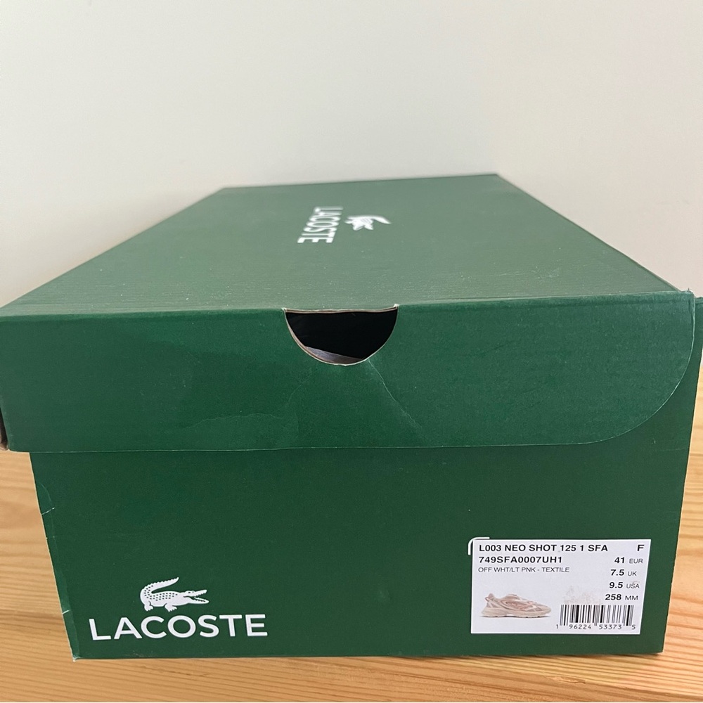New Lacoste L003 Neo Shot Sneakers 125 1 SFA off white/light pink - Picture 11 of 11